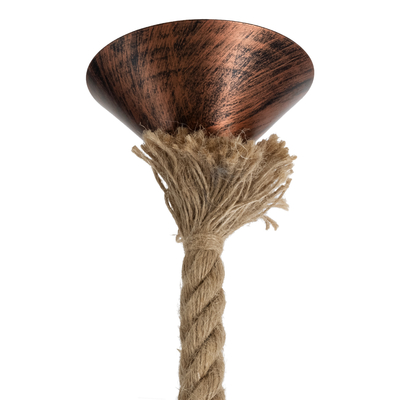 GLOBOSTAR® KAZEMI 02019 Μοντέρνο Κρεμαστό Φωτιστικό Οροφής με Ντουί 1 x E27 AC 220-240V IP20 - Χάλκινο & Μπεζ - Μ18 x Π18 x Υ17cm