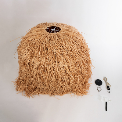 GLOBOSTAR® GUADELOUPE 02156 Boho Κρεμαστό Φωτιστικό Οροφής με Ντουί 1 x E27 AC 220-240V IP20 - Μπεζ - Μ120 x Π120 x Υ100cm