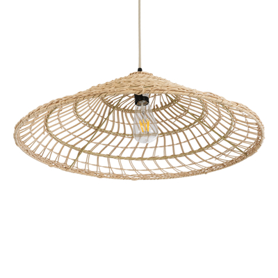 GLOBOSTAR® KAIA 02346 Boho Κρεμαστό Φωτιστικό Οροφής με Ντουί 1 x E27 AC 220-240V IP20 - Μπεζ - Μ60 x Π60 x Υ20cm