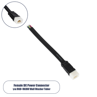 GLOBOSTAR® WWCONNECTOR 90816 5 Pin Σύνδεσμος Τροφοδοσίας για Wall Washers & Προβολείς με Είσοδο 5 x 0.25mm2 & Έξοδο 1 x Θηλυκό Βύσμα Αδιάβροχο IP65 - Μαύρο - Μ16 x Π1.5 x Υ1.2cm