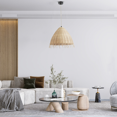 GLOBOSTAR® AQUATIC 01742 Boho Κρεμαστό Φωτιστικό Οροφής με Ντουί 1 x E27 AC 220-240V IP20 - Μπεζ - Μ40 x Π40 x Υ36cm