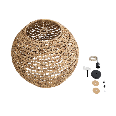 GLOBOSTAR® MANGATA 01851 Boho Κρεμαστό Φωτιστικό Οροφής με Ντουί 1 x E27 AC 220-240V IP20 - Καφέ - Μ60 x Π60 x Υ50cm