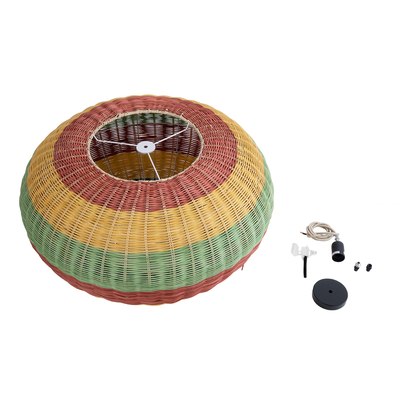 GLOBOSTAR® CABALLEROS 02056 Boho Κρεμαστό Φωτιστικό Οροφής με Ντουί 1 x E27 AC 220-240V IP20 - Πολύχρωμο - Μ70 x Π70 x Υ36cm