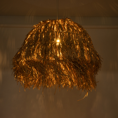 GLOBOSTAR® GUADELOUPE 02158 Boho Κρεμαστό Φωτιστικό Οροφής με Ντουί 1 x E27 AC 220-240V IP20 - Μπεζ - Μ80 x Π80 x Υ60cm