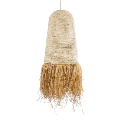 GLOBOSTAR® LETA 02171 Boho Κρεμαστό Φωτιστικό Οροφής με Ντουί 1 x E27 AC 220-240V IP20 - Μπεζ - Μ50 x Π50 x Υ150cm