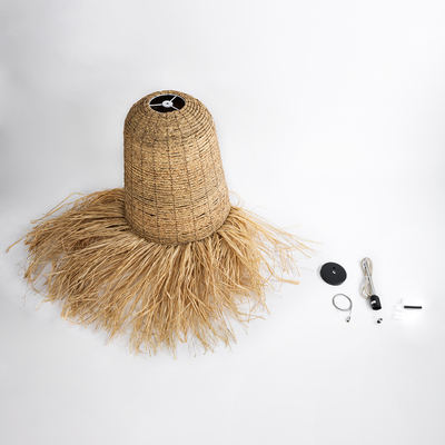 GLOBOSTAR® PORTOFERRAIO 02190 Boho Κρεμαστό Φωτιστικό Οροφής με Ντουί 1 x E27 AC 220-240V IP20 - Μπεζ - Μ60 x Π60 x Υ120cm