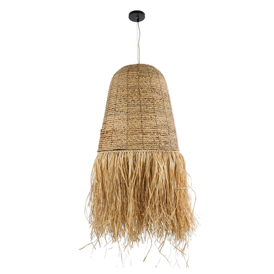 GLOBOSTAR® PORTOFERRAIO 02190 Boho Κρεμαστό Φωτιστικό Οροφής με Ντουί 1 x E27 AC 220-240V IP20 - Μπεζ - Μ60 x Π60 x Υ120cm