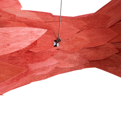 GLOBOSTAR® GOURAMI 02360 Μοντέρνο Κρεμαστό Φωτιστικό Οροφής με Ντουί 1 x E27 AC 220-240V IP20 - Κόκκινο - Μ70 x Π40 x Υ27cm