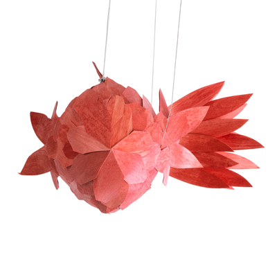 GLOBOSTAR® GOURAMI 02361 Μοντέρνο Κρεμαστό Φωτιστικό Οροφής με Ντουί 1 x E27 AC 220-240V IP20 - Κόκκινο - Μ100 x Π72 x Υ36cm