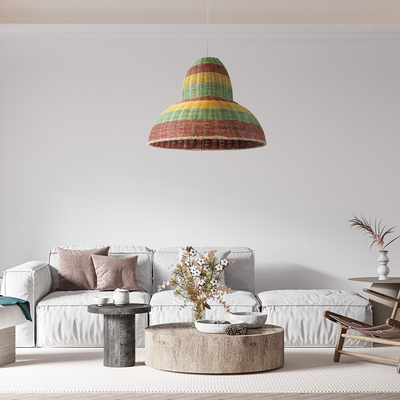 GLOBOSTAR® CABALLEROS 02058 Boho Κρεμαστό Φωτιστικό Οροφής με Ντουί 1 x E27 AC 220-240V IP20 - Πολύχρωμο - Μ70 x Π70 x Υ60cm