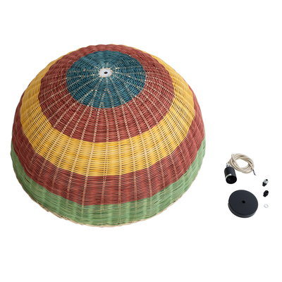 GLOBOSTAR® CABALLEROS 02061 Boho Κρεμαστό Φωτιστικό Οροφής με Ντουί 1 x E27 AC 220-240V IP20 - Πολύχρωμο - Μ70 x Π70 x Υ34cm