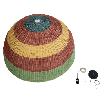 GLOBOSTAR® CABALLEROS 02062 Boho Κρεμαστό Φωτιστικό Οροφής με Ντουί 1 x E27 AC 220-240V IP20 - Πολύχρωμο - Μ100 x Π100 x Υ53cm