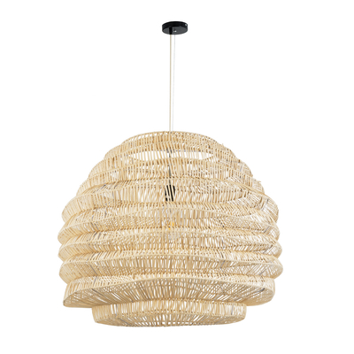 GLOBOSTAR® OREGON 02207 Boho Κρεμαστό Φωτιστικό Οροφής με Ντουί 1 x E27 AC 220-240V IP20 - Μπεζ - Μ80 x Π80 x Υ65cm