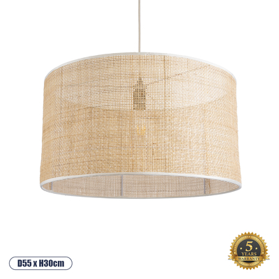 GLOBOSTAR® YOTTO 01822 Boho Κρεμαστό Φωτιστικό Οροφής με Ντουί 1 x E27 AC 220-240V IP20 - Μπεζ - Μ55 x Π55 x Y30cm