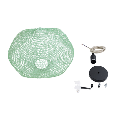 GLOBOSTAR® KENTUCKY 01864 Vintage Κρεμαστό Φωτιστικό Οροφής με Ντουί 1 x E27 AC 220-240V IP20 - Τιρκουάζ - Μ40 x Π40 x Υ30cm