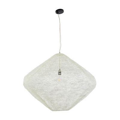 GLOBOSTAR® KENTUCKY 01868 Vintage Κρεμαστό Φωτιστικό Οροφής με Ντουί 1 x E27 AC 220-240V IP20 - Μπεζ - Μ90 x Π90 x Υ70cm