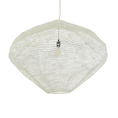 GLOBOSTAR® KENTUCKY 01868 Vintage Κρεμαστό Φωτιστικό Οροφής με Ντουί 1 x E27 AC 220-240V IP20 - Μπεζ - Μ90 x Π90 x Υ70cm