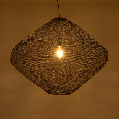 GLOBOSTAR® KENTUCKY 01869 Vintage Κρεμαστό Φωτιστικό Οροφής με Ντουί 1 x E27 AC 220-240V IP20 - Καφέ - Μ90 x Π90 x Υ70cm