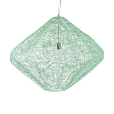 GLOBOSTAR® KENTUCKY 01870 Vintage Κρεμαστό Φωτιστικό Οροφής με Ντουί 1 x E27 AC 220-240V IP20 - Τιρκουάζ - Μ90 x Π90 x Υ70cm