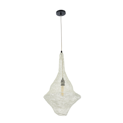 GLOBOSTAR® KENTUCKY 01871 Vintage Κρεμαστό Φωτιστικό Οροφής με Ντουί 1 x E27 AC 220-240V IP20 - Μπεζ - Μ35 x Π35 x Υ60cm