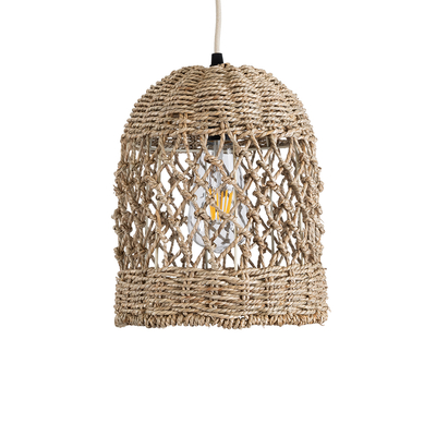 GLOBOSTAR® ECUADOR 02121 Boho Κρεμαστό Φωτιστικό Οροφής με Ντουί 1 x E27 AC 220-240V IP20 - Μπεζ - Μ20 x Π20 x Υ25cm