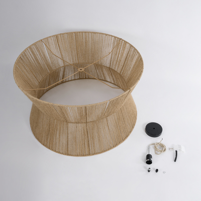 GLOBOSTAR® BISBEE 02205 Boho Κρεμαστό Φωτιστικό Οροφής με Ντουί 1 x E27 AC 220-240V IP20 - Μπεζ - Μ80 x Π80 x Υ48cm