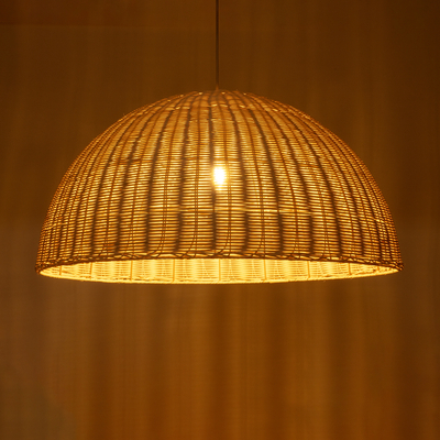 GLOBOSTAR® MONTANA 02379 Boho Κρεμαστό Φωτιστικό Οροφής με Ντουί 1 x E27 AC 220-240V IP20 - Μπεζ - Μ80 x Π80 x Υ40cm