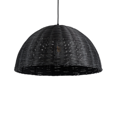 GLOBOSTAR® MONTANA 02383 Boho Κρεμαστό Φωτιστικό Οροφής με Ντουί 1 x E27 AC 220-240V IP20 - Μαύρο - Μ50 x Π50 x Υ25cm