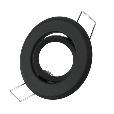 GLOBOSTAR® DELTA 77801 Χωνευτή Κινούμενη Βάση για Σποτ MR11 με Ντουί GU10/GU5.3 IP20 - Μαύρο Ματ - Μ7 x Π7 x Υ2.1cm / Q5.5cm