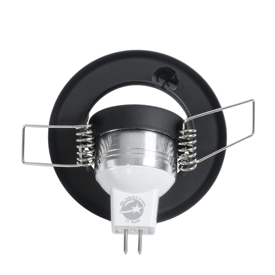 GLOBOSTAR® DELTA 77801 Χωνευτή Κινούμενη Βάση για Σποτ MR11 με Ντουί GU10/GU5.3 IP20 - Μαύρο Ματ - Μ7 x Π7 x Υ2.1cm / Q5.5cm