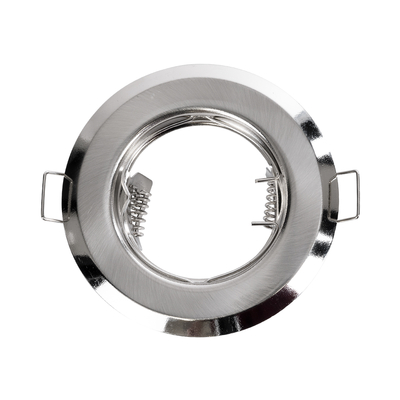 GLOBOSTAR® RAFY 77809 Χωνευτή Βάση για Σποτ MR16 με Ντουί GU10/GU5.3 IP20 - Νίκελ Βούρτσας - Μ8.3 x Π8.3 x Υ3.1cm / Q6cm