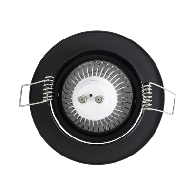 GLOBOSTAR® DELTA 77815 Χωνευτή Κινούμενη Βάση για Σποτ MR16 με Ντουί GU10/GU5.3 IP20 - Μαύρο Ματ - Μ9.2 x Π9.2 x Υ2.8cm / Q7.6cm