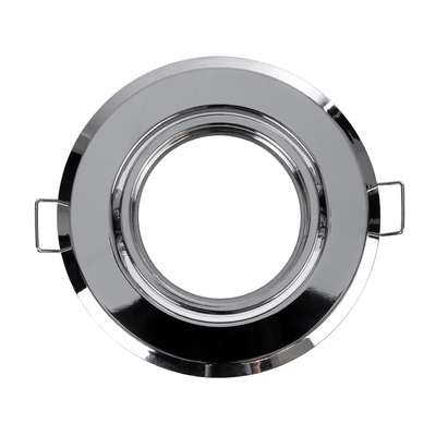 GLOBOSTAR® RAFY 77817 Χωνευτή Κινούμενη Βάση για Σποτ MR16 με Ντουί GU10/GU5.3 IP20 - Νίκελ Χρώμιο - Μ9.2 x Π9.2 x Υ3.1cm / Q7cm