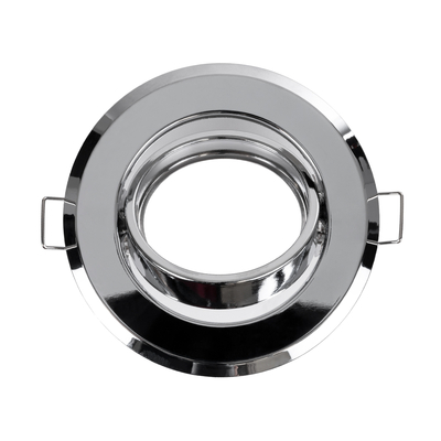 GLOBOSTAR® RAFY 77817 Χωνευτή Κινούμενη Βάση για Σποτ MR16 με Ντουί GU10/GU5.3 IP20 - Νίκελ Χρώμιο - Μ9.2 x Π9.2 x Υ3.1cm / Q7cm