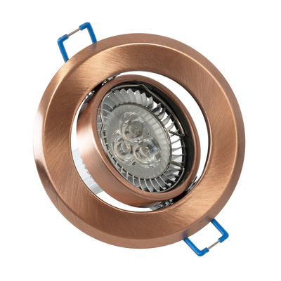 GLOBOSTAR® DELTA 77819 Χωνευτή Κινούμενη Βάση για Σποτ MR16 με Ντουί GU10/GU5.3 IP20 - Χάλκινο - Μ9.2 x Π9.2 x Υ2.8cm / Q7.6cm