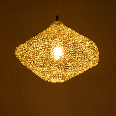 GLOBOSTAR® KENTUCKY 01862 Vintage Κρεμαστό Φωτιστικό Οροφής με Ντουί 1 x E27 AC 220-240V IP20 - Μπεζ - Μ40 x Π40 x Υ30cm