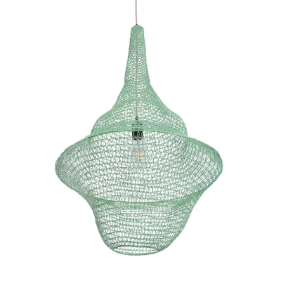 GLOBOSTAR® KENTUCKY 01876 Vintage Κρεμαστό Φωτιστικό Οροφής με Ντουί 1 x E27 AC 220-240V IP20 - Τιρκουάζ - Μ50 x Π50 x Υ90cm