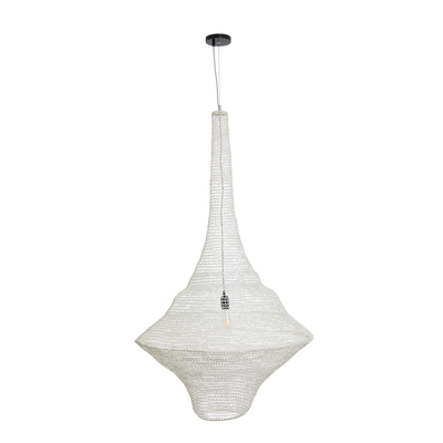 GLOBOSTAR® KENTUCKY 01877 Vintage Κρεμαστό Φωτιστικό Οροφής με Ντουί 1 x E27 AC 220-240V IP20 - Λευκό - Μ80 x Π80 x Υ140cm