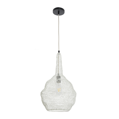 GLOBOSTAR® KENTUCKY 01880 Vintage Κρεμαστό Φωτιστικό Οροφής με Ντουί 1 x E27 AC 220-240V IP20 - Μπεζ - Μ30 x Π30 x Υ50cm