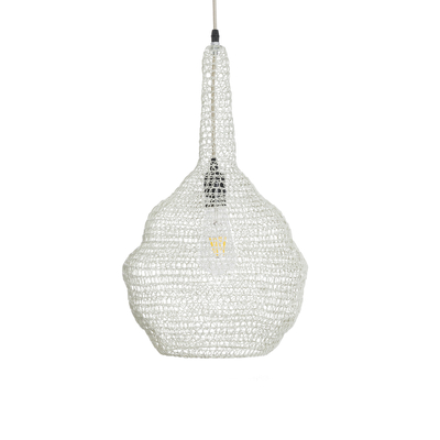 GLOBOSTAR® KENTUCKY 01880 Vintage Κρεμαστό Φωτιστικό Οροφής με Ντουί 1 x E27 AC 220-240V IP20 - Μπεζ - Μ30 x Π30 x Υ50cm