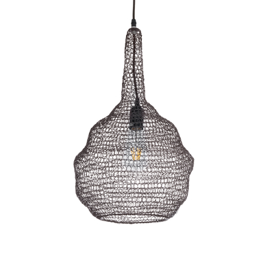 GLOBOSTAR® KENTUCKY 01881 Vintage Κρεμαστό Φωτιστικό Οροφής με Ντουί 1 x E27 AC 220-240V IP20 - Καφέ - Μ30 x Π30 x Υ50cm