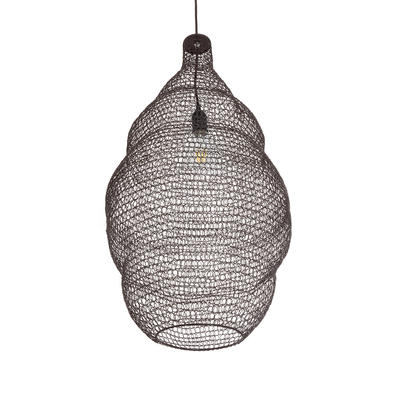 GLOBOSTAR® KENTUCKY 01896 Vintage Κρεμαστό Φωτιστικό Οροφής με Ντουί 1 x E27 AC 220-240V IP20 - Καφέ - Μ40 x Π40 x Υ70cm