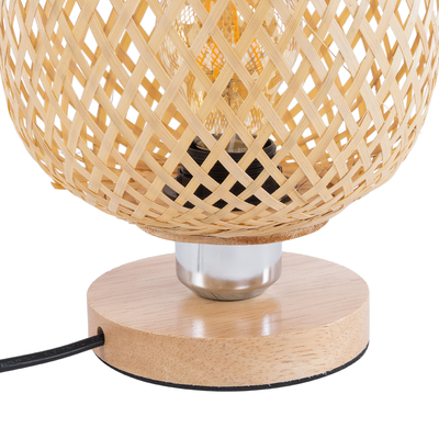 GLOBOSTAR® KERRY 01981 Boho Επιτραπέζιο Φωτιστικό Πορτατίφ με Ντουί 1 x E27 AC 220-240V IP20 - Μπεζ - Μ18 x Π18 x Υ25cm