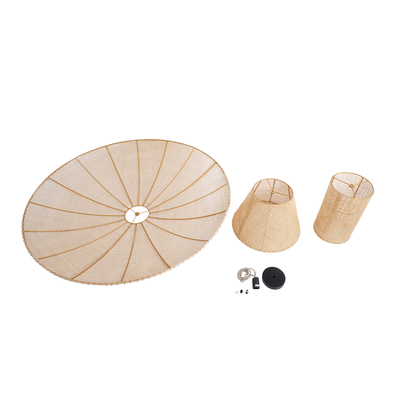 GLOBOSTAR® ZORA 02140 Boho Κρεμαστό Φωτιστικό Οροφής με Ντουί 1 x E27 AC 220-240V IP20 - Μπεζ - Μ120 x Π120 x Υ40cm