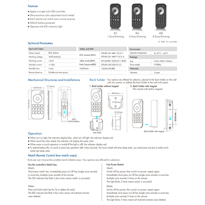 GloboStar® 73120 RT6 SKYDANCE Ασύρματο Χειριστήριο Αφής RF 2.4Ghz 4 Group για όλα τα Μονόχρωμα SKYDANCE Controller DC 3V 2 x AAA - IP20 Μ12.2 x Π5.3 x Υ1.7cm - 5 Χρόνια Εγγύηση