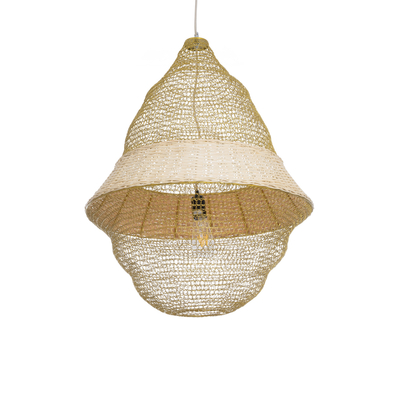 GLOBOSTAR® KENTUCKY 01911 Vintage Κρεμαστό Φωτιστικό Οροφής με Ντουί 1 x E27 AC 220-240V IP20 - Μπεζ - Μ60 x Π60 x Υ80cm