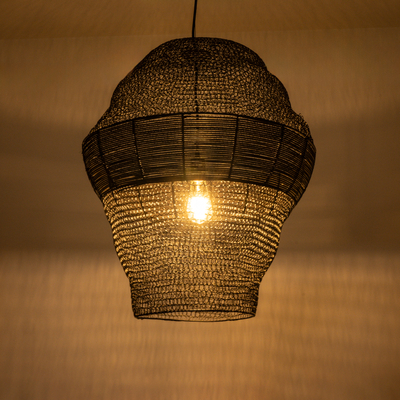 GLOBOSTAR® KENTUCKY 01912 Vintage Κρεμαστό Φωτιστικό Οροφής με Ντουί 1 x E27 AC 220-240V IP20 - Μαύρο - Μ60 x Π60 x Υ70cm