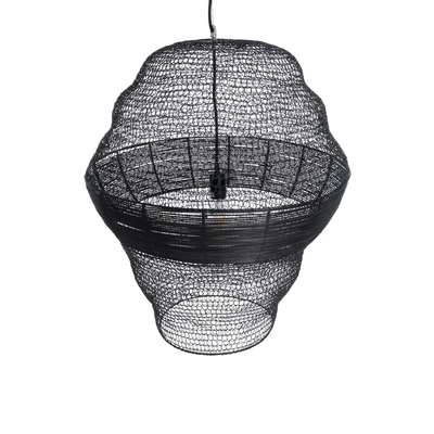 GLOBOSTAR® KENTUCKY 01912 Vintage Κρεμαστό Φωτιστικό Οροφής με Ντουί 1 x E27 AC 220-240V IP20 - Μαύρο - Μ60 x Π60 x Υ70cm