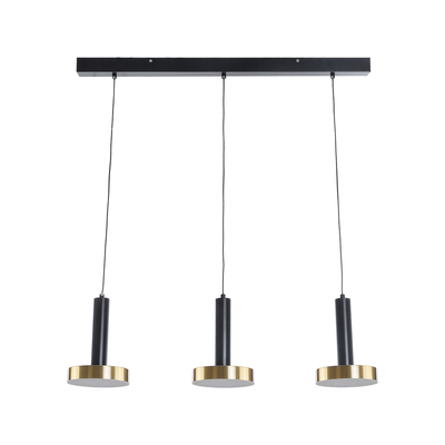 GLOBOSTAR® ZANE 60936 Μοντέρνο Κρεμαστό Φωτιστικό Οροφής LED 54W 6048lm 120° AC 220-240V IP20 Ρυθμιζόμενο Λευκό CCT με Χειριστήριο από 2700K έως 6000K Dimmable - Lumileds SMD Chip - Μαύρο Ματ & Χρυσό - Μ80 x Π15 x Υ20cm - 3 Χρόνια Εγγύηση