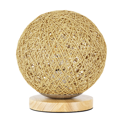 GLOBOSTAR® OCEANA 01336 Boho Επιτραπέζιο Φωτιστικό Πορτατίφ με Ντουί 1 x E27 AC 220-240V IP20 - Μπεζ - M20 x Π20 x Υ22cm